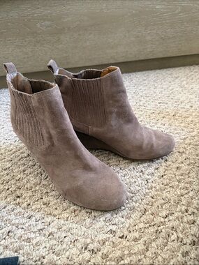 DV by Dolce Vita Taupe Suede Chelsea Booties